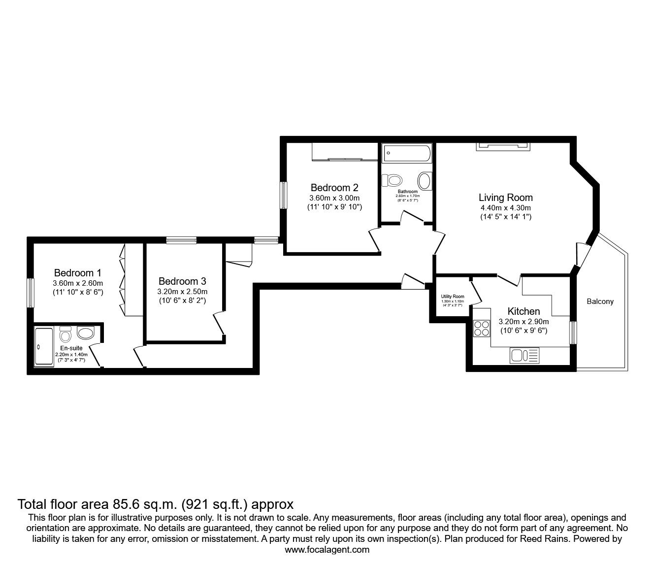 Floorplan of 3 bedroom  Flat for sale, South Marine Drive, Bridlington, East Yorkshire, YO15