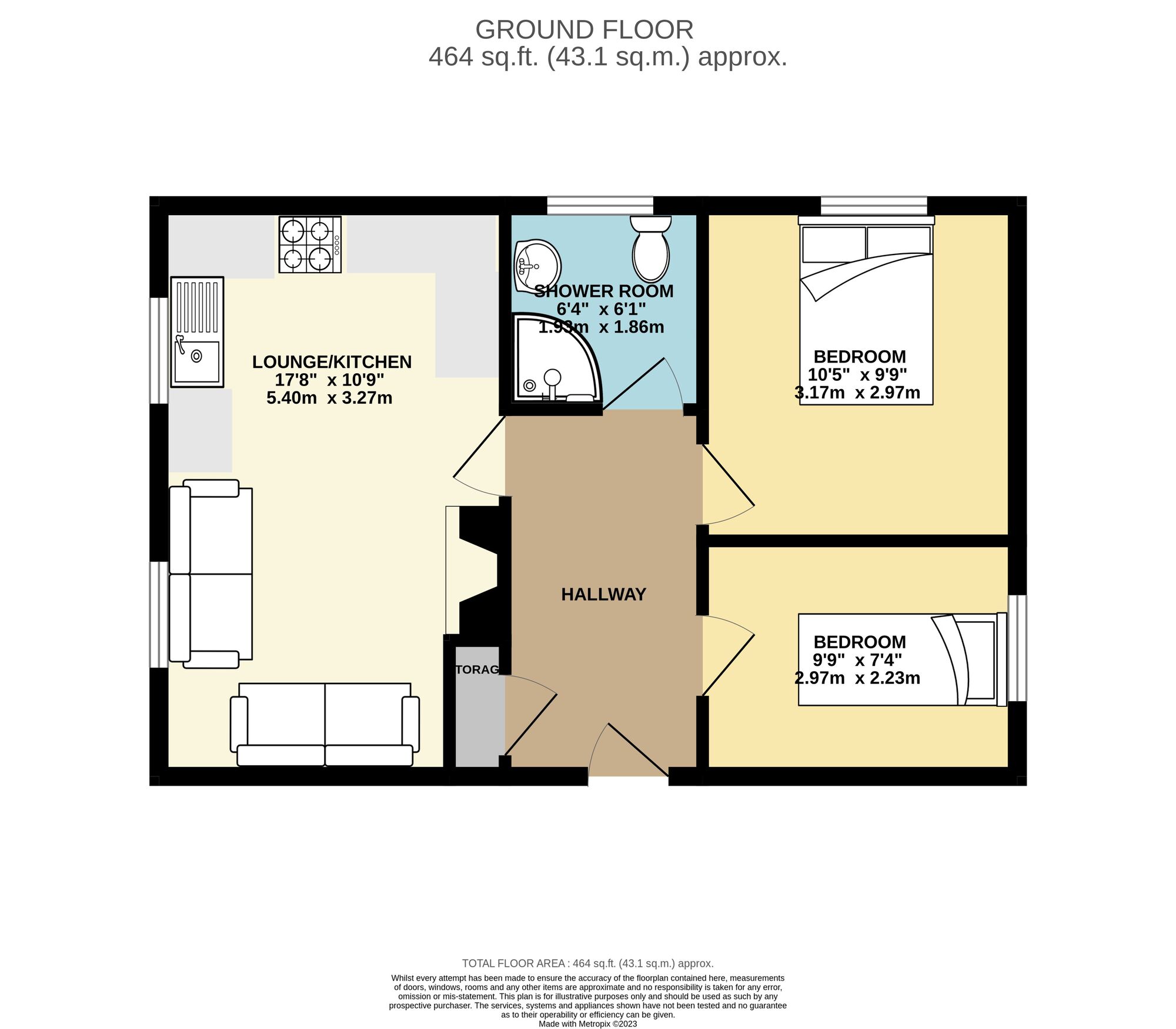 Floorplan of 2 bedroom Detached Bungalow for sale, Sands Lane, Barmston, East Yorkshire, YO25