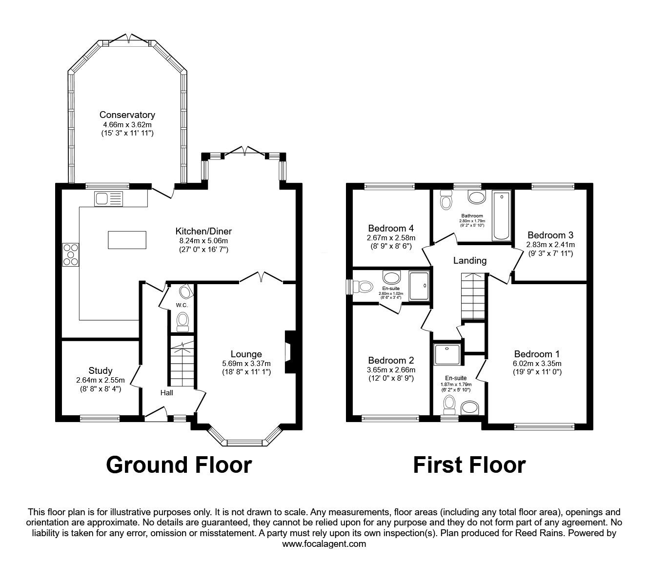 Floorplan of 4 bedroom Detached House for sale, East Scar, Flamborough, East Yorkshire, YO15