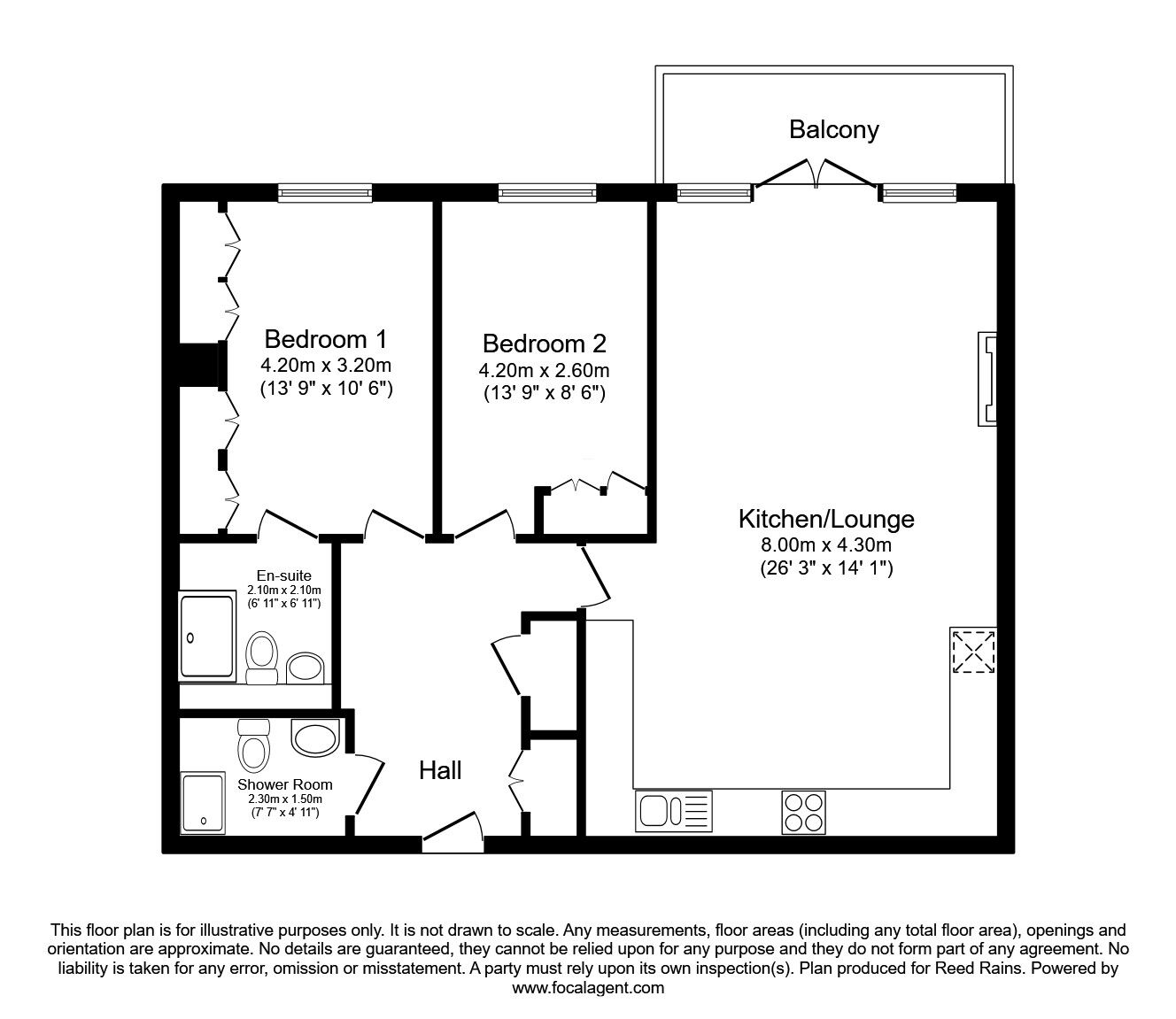Floorplan of 2 bedroom  Flat for sale, St. Annes Road, Bridlington, East Yorkshire, YO15