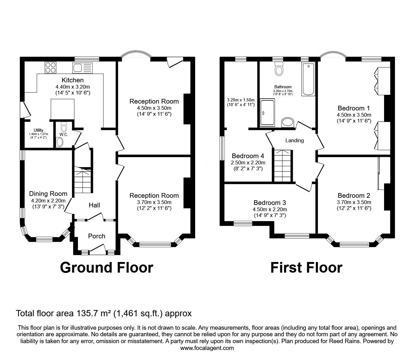 Floorplan of 4 bedroom Semi Detached House for sale, Sewerby Road, Bridlington, East Yorkshire, YO16