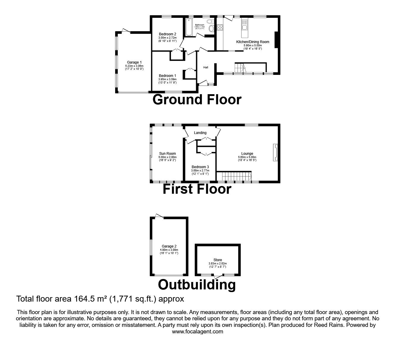 Floorplan of 3 bedroom Detached House for sale, Lime Kiln Lane, Bridlington, East Yorkshire, YO15