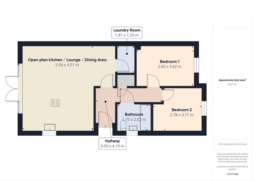 Floorplan of 2 bedroom Semi Detached Bungalow for sale, Towse Pasture, Bridlington, East Yorkshire, YO16