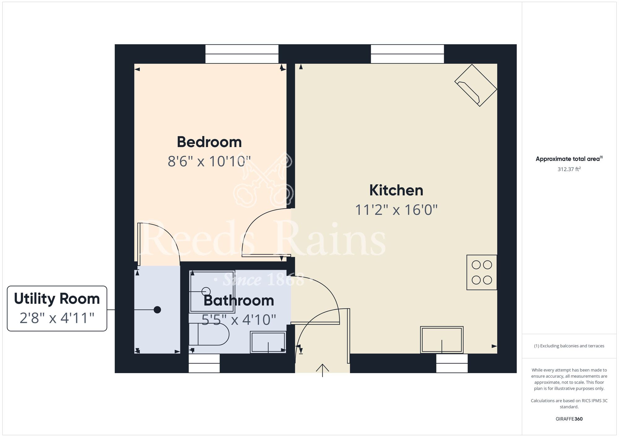 Floorplan of 1 bedroom End Terrace Bungalow for sale, Sands Lane, Barmston, East Yorkshire, YO25