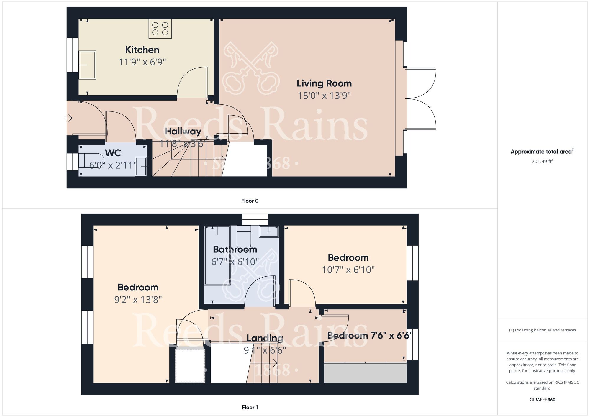 Floorplan of 3 bedroom Semi Detached House for sale, Towse Pasture, Bridlington, East Yorkshire, YO16