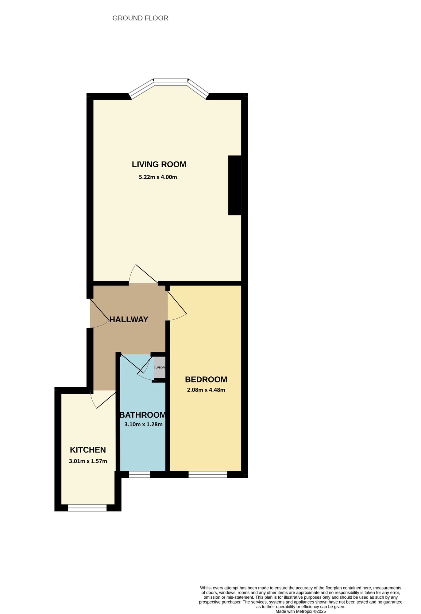Floorplan of 1 bedroom  Flat for sale, Gladstone Terrace, Bridlington, East Yorkshire, YO15