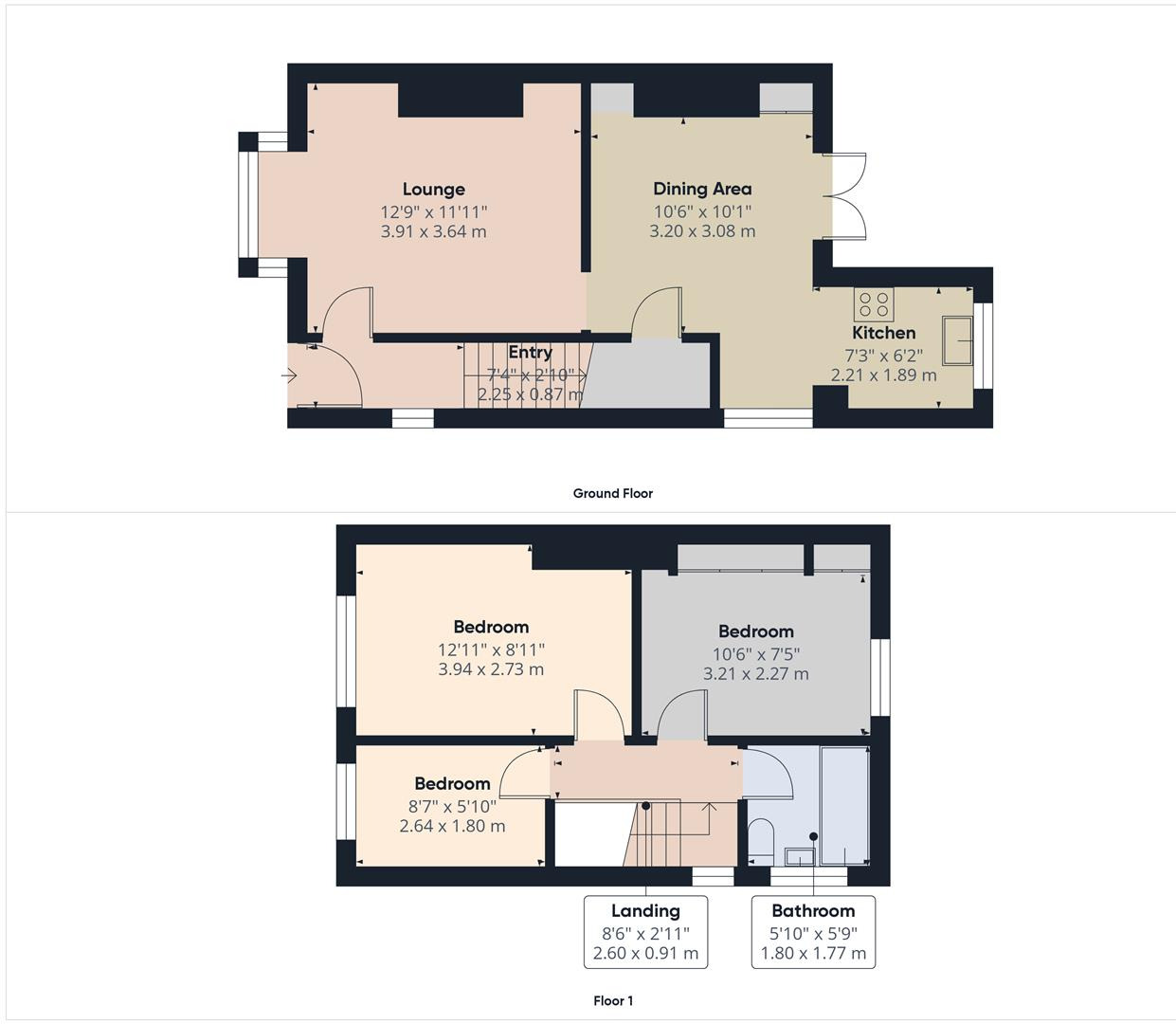 Floorplan of 3 bedroom Semi Detached House for sale, St. Cuthbert Road, Bridlington, East Yorkshire, YO16