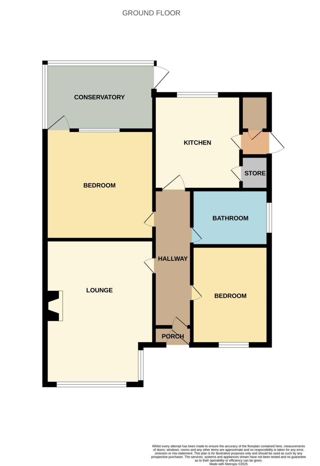 Floorplan of 2 bedroom Semi Detached Bungalow for sale, Sandsacre Road, Bridlington, East Yorkshire, YO16