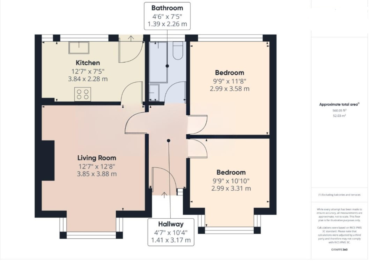 Floorplan of 2 bedroom Semi Detached Bungalow for sale, Mount Crescent, Bridlington, East Yorkshire, YO16