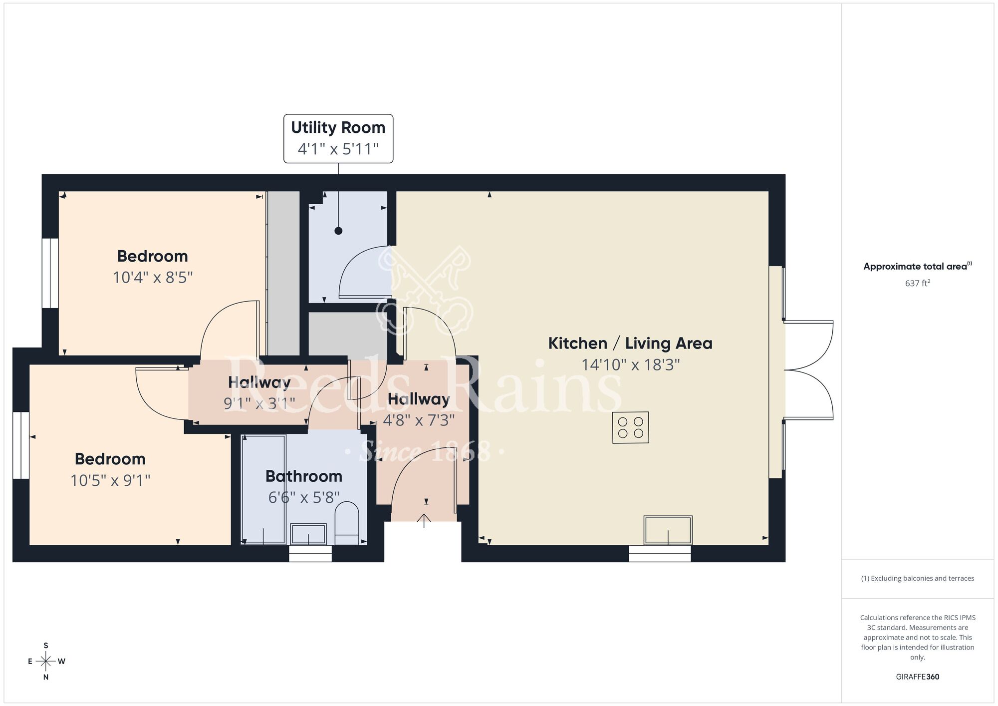 Floorplan of 2 bedroom Semi Detached Bungalow for sale, Towse Pasture, Bridlington, East Yorkshire, YO16