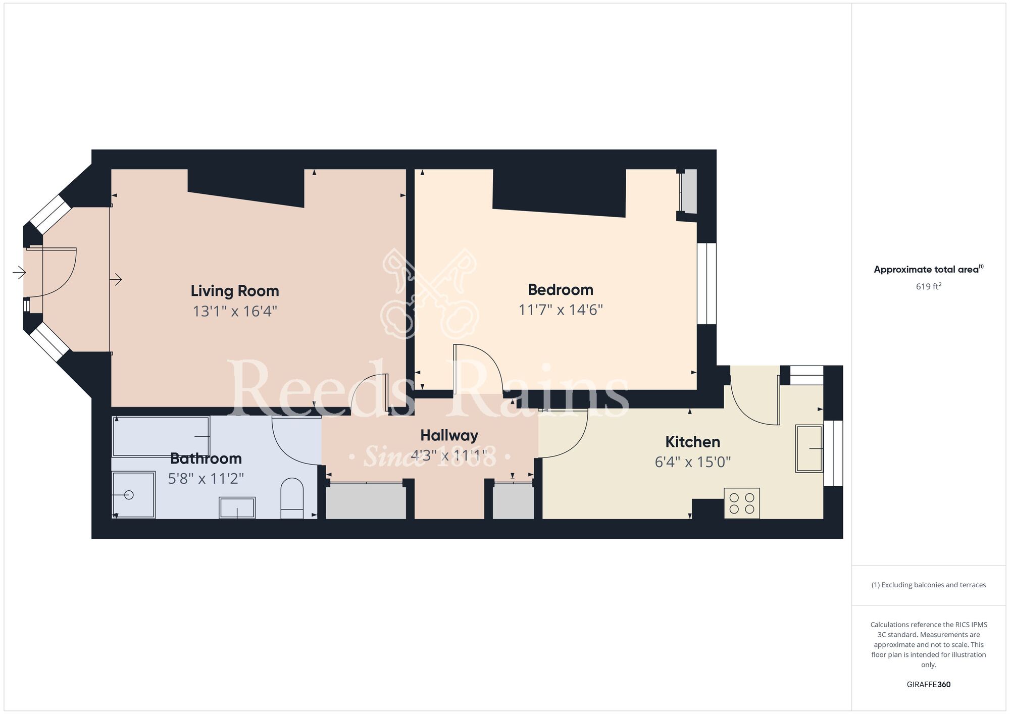 Floorplan of 1 bedroom  Flat for sale, St. Annes Road, Bridlington, East Yorkshire, YO15