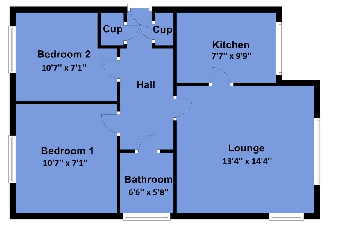 Floorplan of 2 bedroom  Flat for sale, Scholars Way, Bridlington, East Yorkshire, YO16