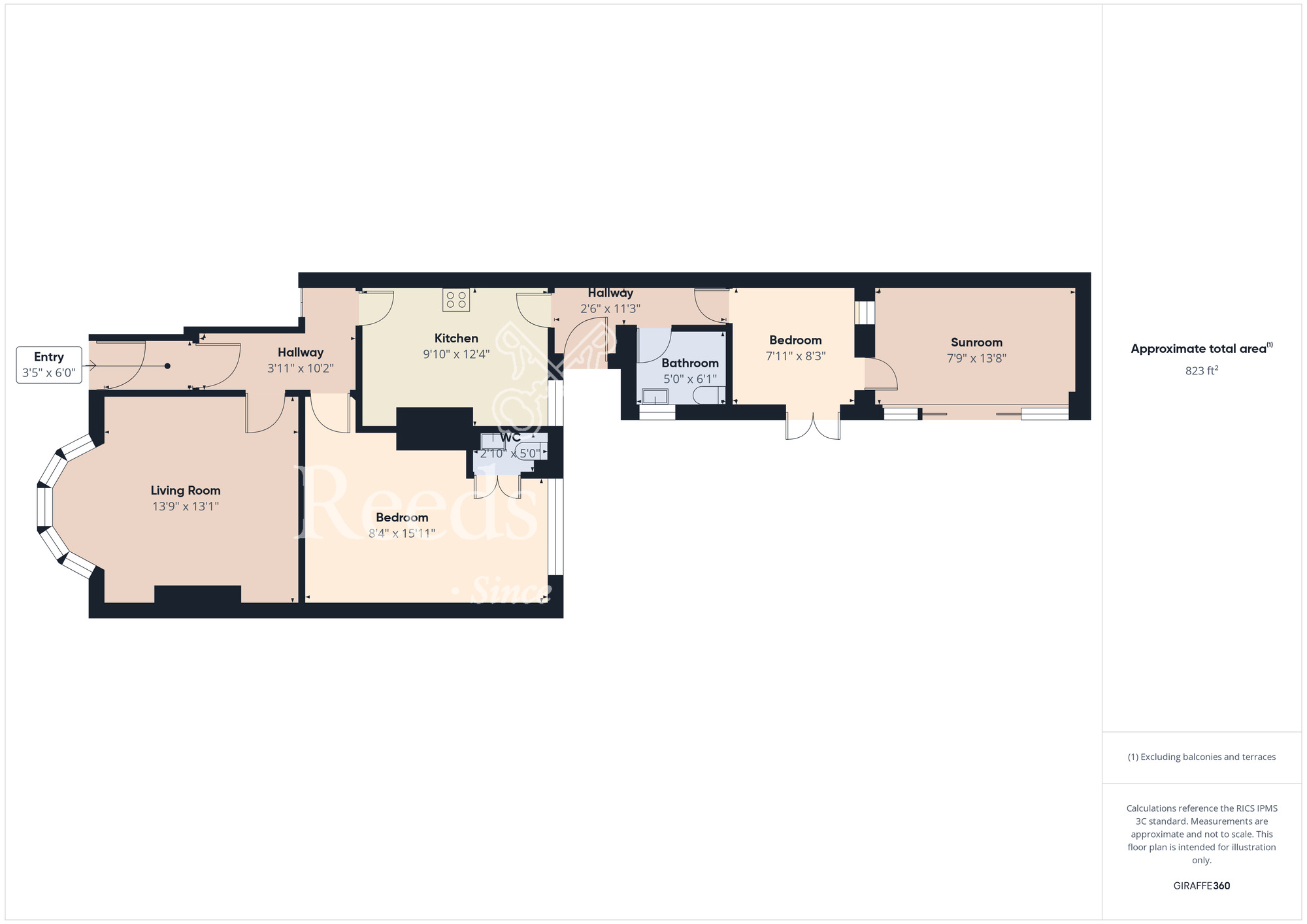 Floorplan of 1 bedroom  Flat to rent, Belgrave Road, Bridlington, East Riding of Yorkshi, YO15