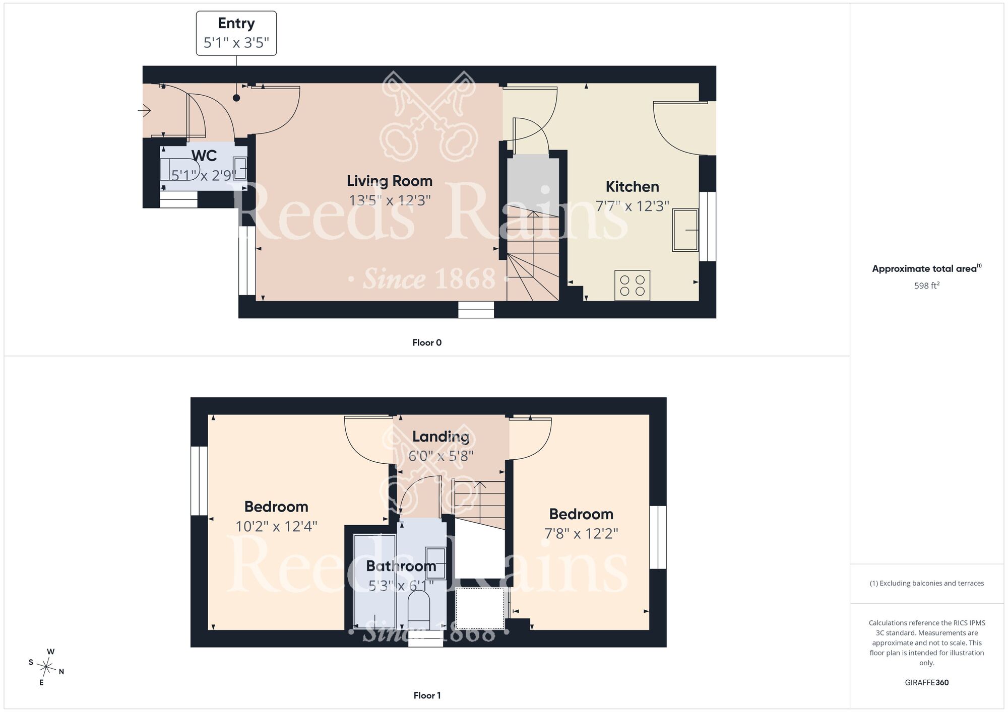 Floorplan of 2 bedroom Semi Detached House for sale, Warminster Close, Bridlington, East Riding of Yorkshire, YO16