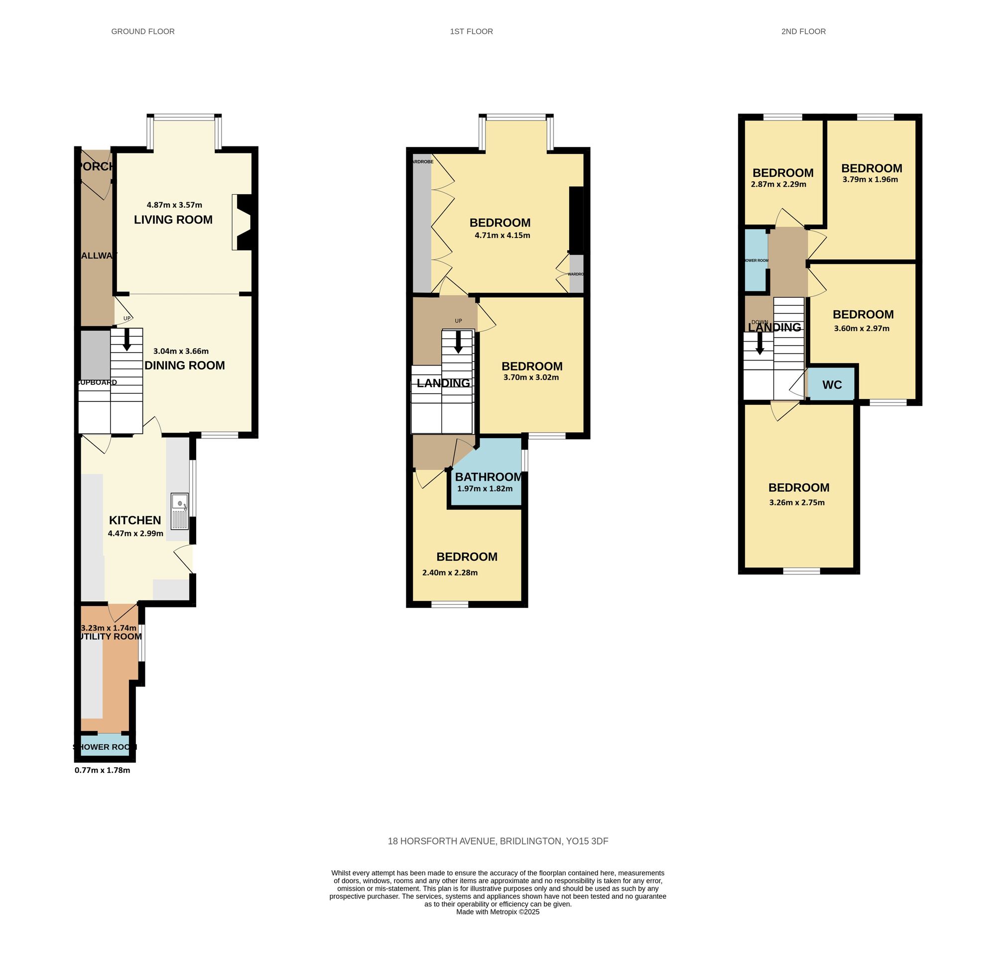 Floorplan of 7 bedroom Mid Terrace House for sale, Horsforth Avenue, Bridlington, East Yorkshire, YO15