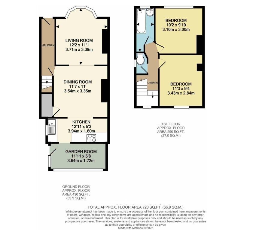 Floorplan of 2 bedroom Semi Detached House for sale, St. Martin's Grove, Bridlington, East Yorkshire, YO16