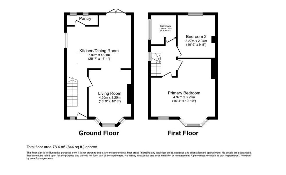 Floorplan of 2 bedroom Semi Detached House for sale, St. Thomas Road, Bridlington, East Yorkshire, YO16