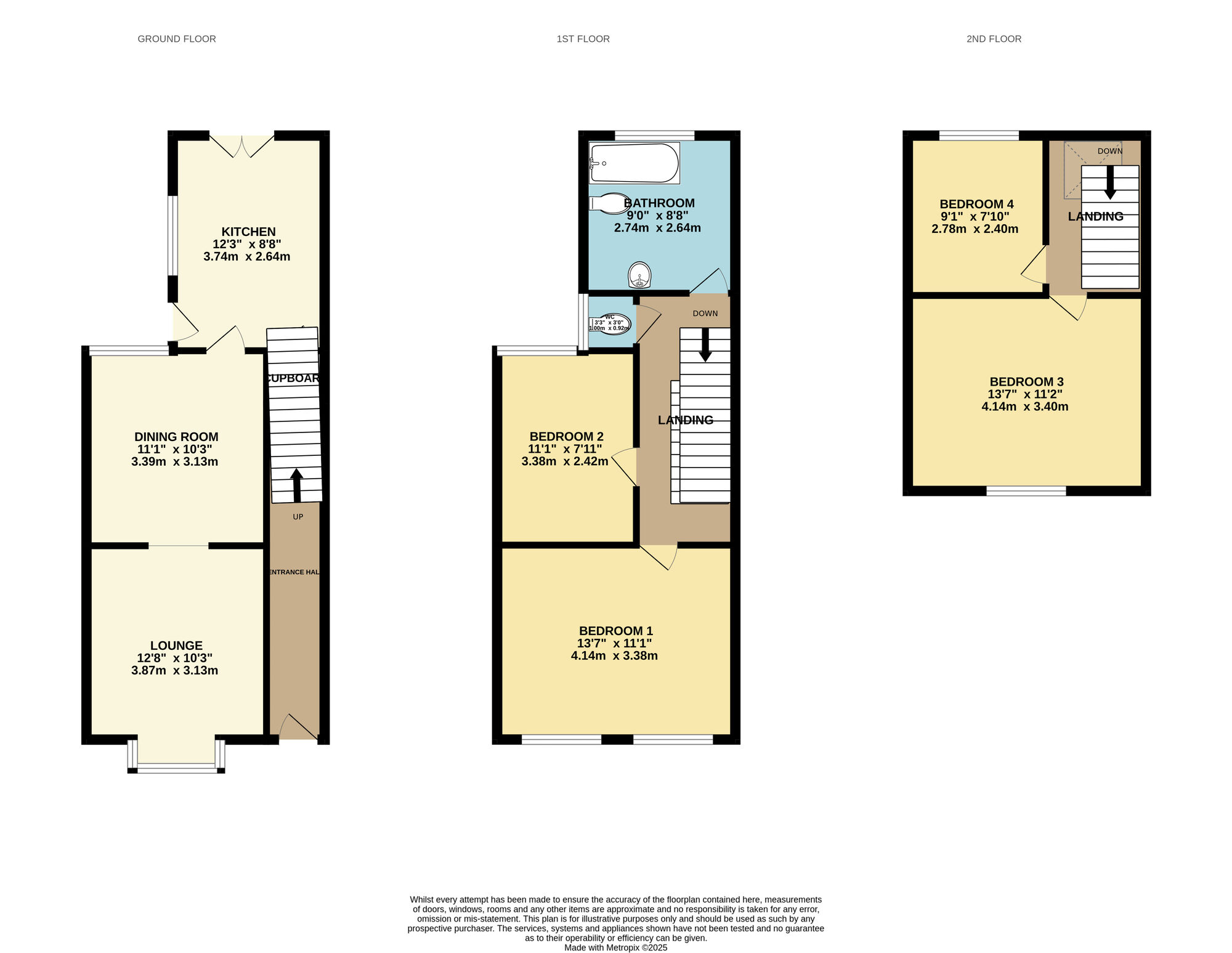 Floorplan of 4 bedroom Mid Terrace House for sale, Westmoreland Avenue, Bridlington, East Yorkshire, YO15