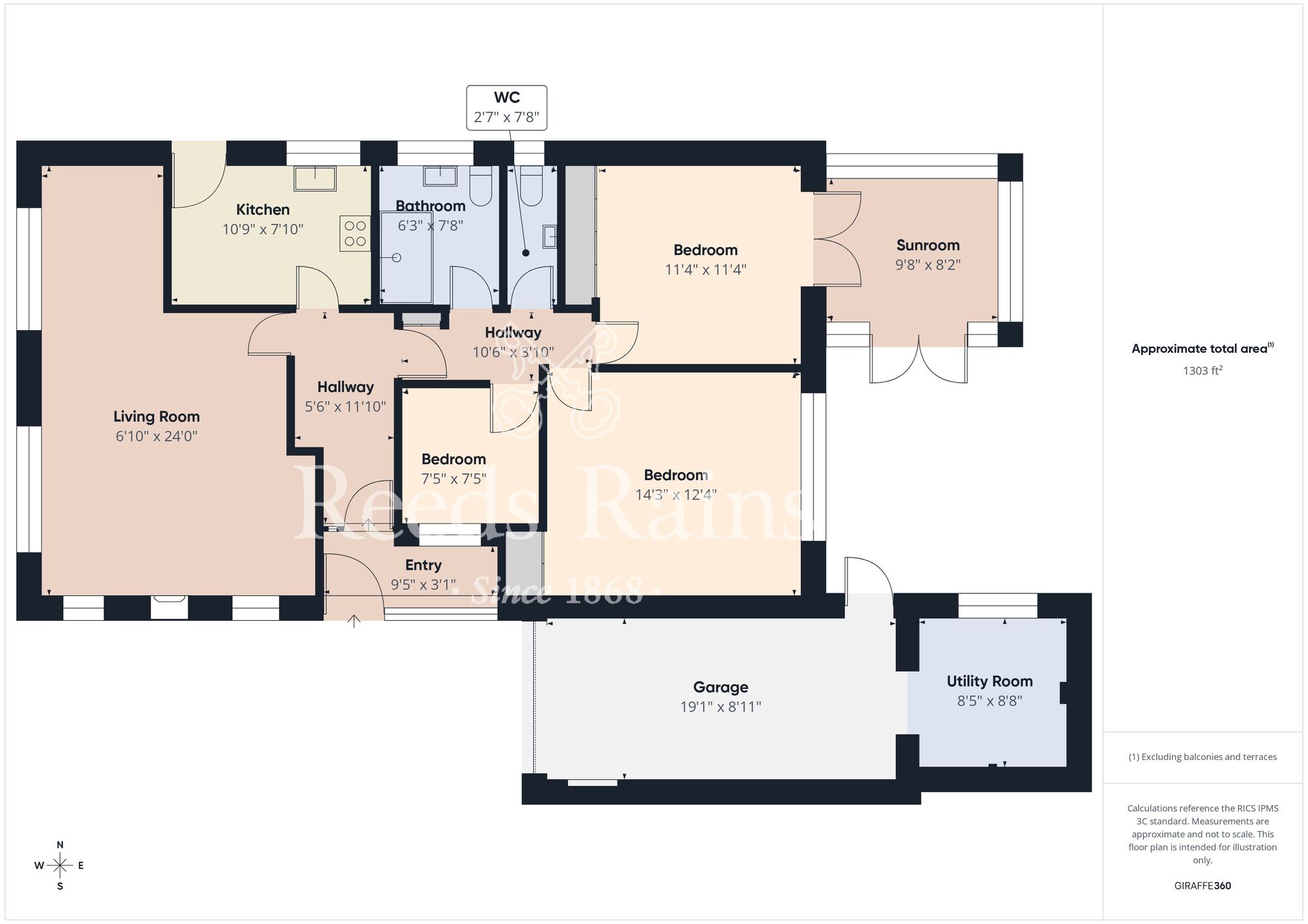 Floorplan of 3 bedroom Detached Bungalow for sale, Southsea Road, Flamborough, Bridlington, East Riding of Yorkshire, YO15