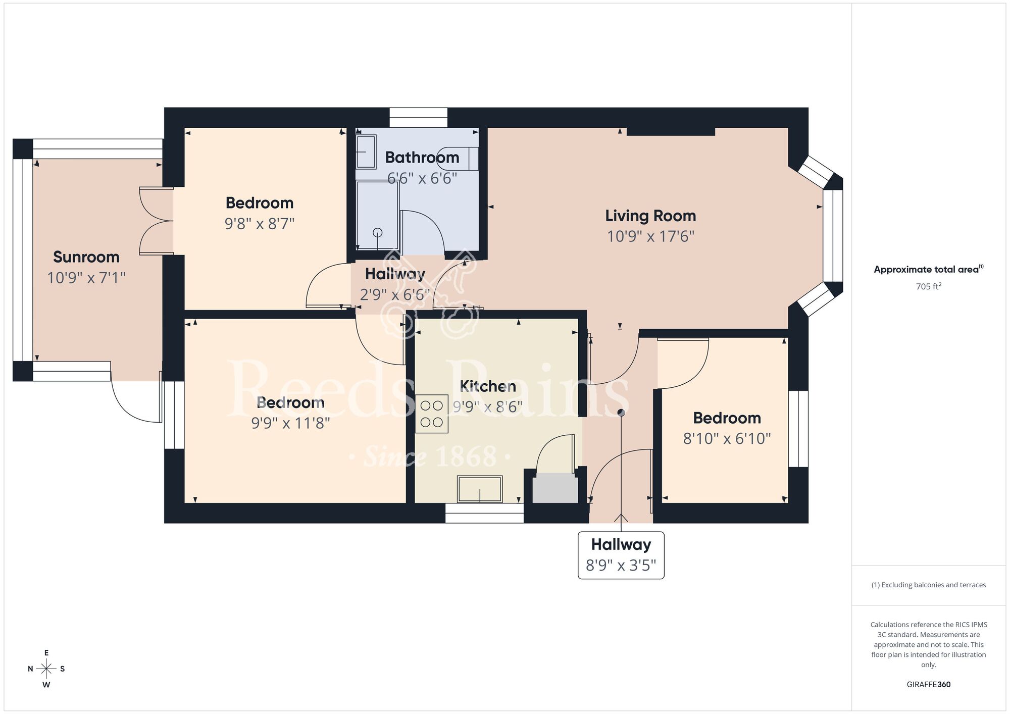 Floorplan of 3 bedroom Detached Bungalow for sale, Evesham Croft, Bridlington, East Yorkshire, YO16
