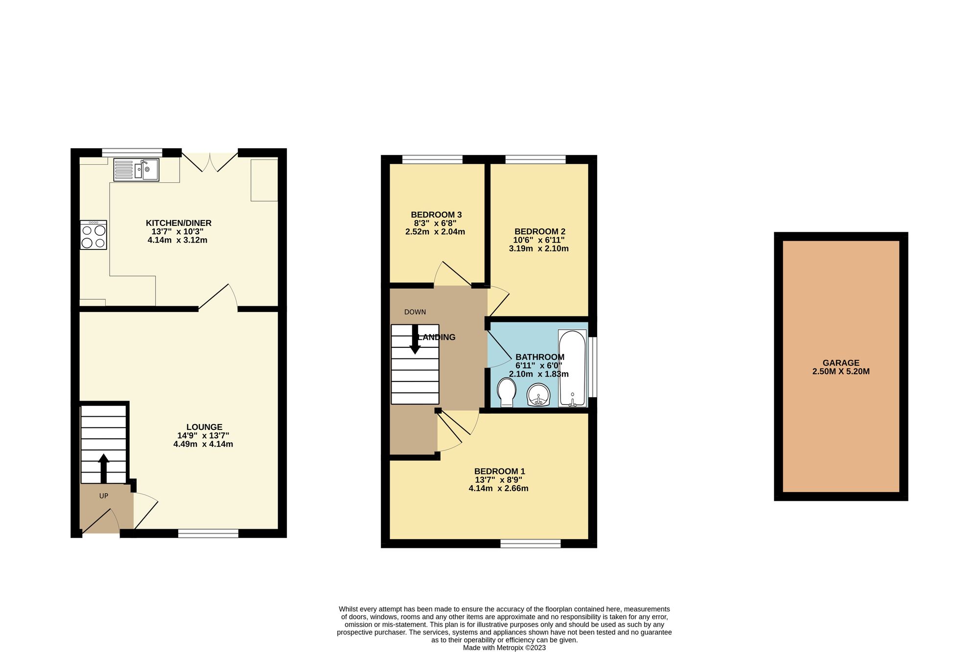 Floorplan of 3 bedroom Semi Detached House for sale, Badminton Close, Bridlington, East Yorkshire, YO16