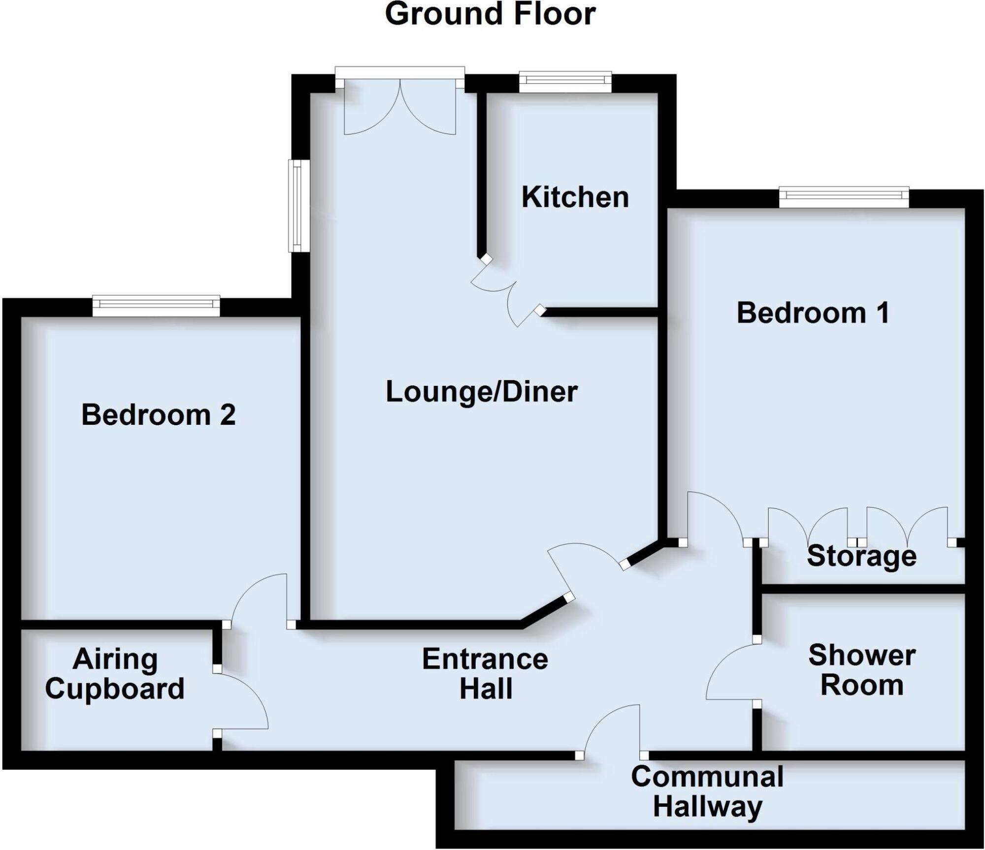 Floorplan of 2 bedroom Flat for sale, Gordon Road, Bridlington, East Yorkshire, YO16