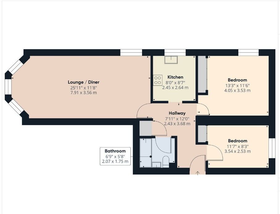 Floorplan of 2 bedroom Flat for sale, West Street, Bridlington, East Yorkshire, YO15