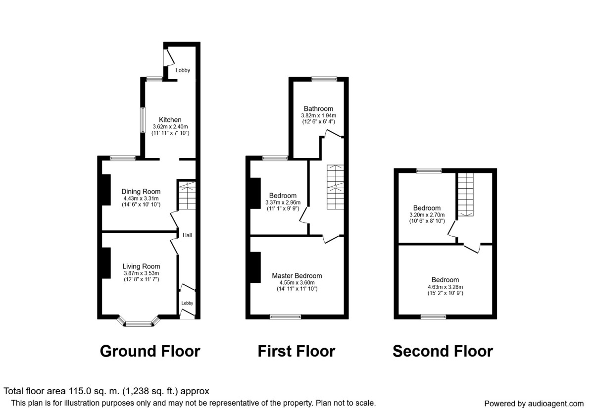 Floorplan of 4 bedroom Mid Terrace House to rent, Elma Villas, Bridlington, East Yorkshire, YO16