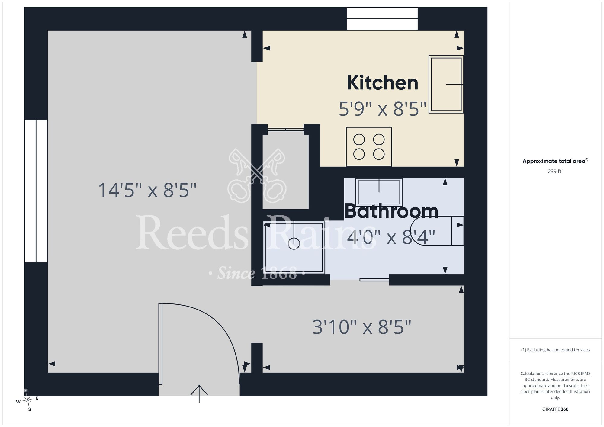 Floorplan of 1 bedroom Flat to rent, Headlands Close, Bridlington, East Riding of Yorkshire, YO16