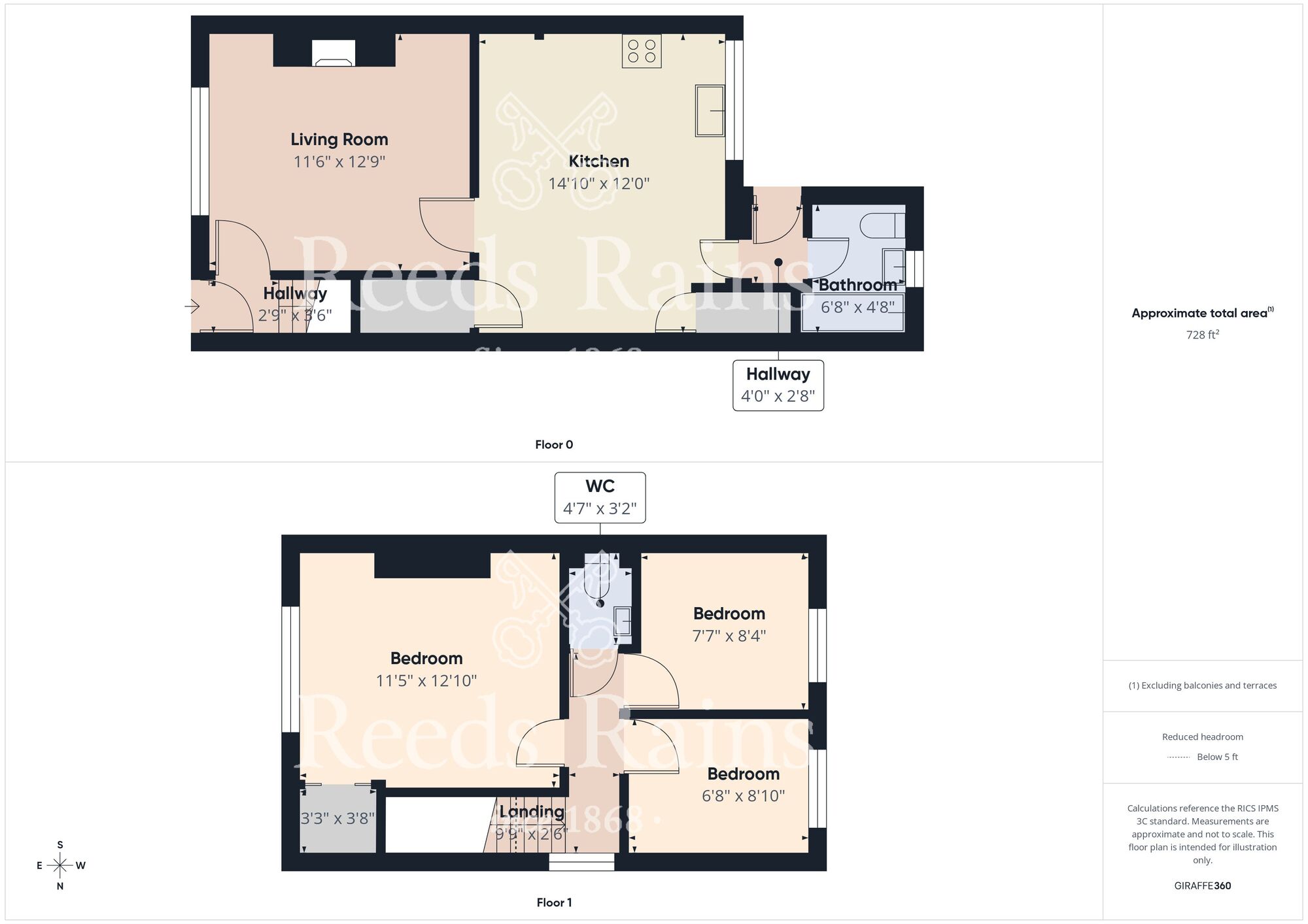 Floorplan of 3 bedroom End Terrace House for sale, Watsons Avenue, Bridlington, East Yorkshire, YO16