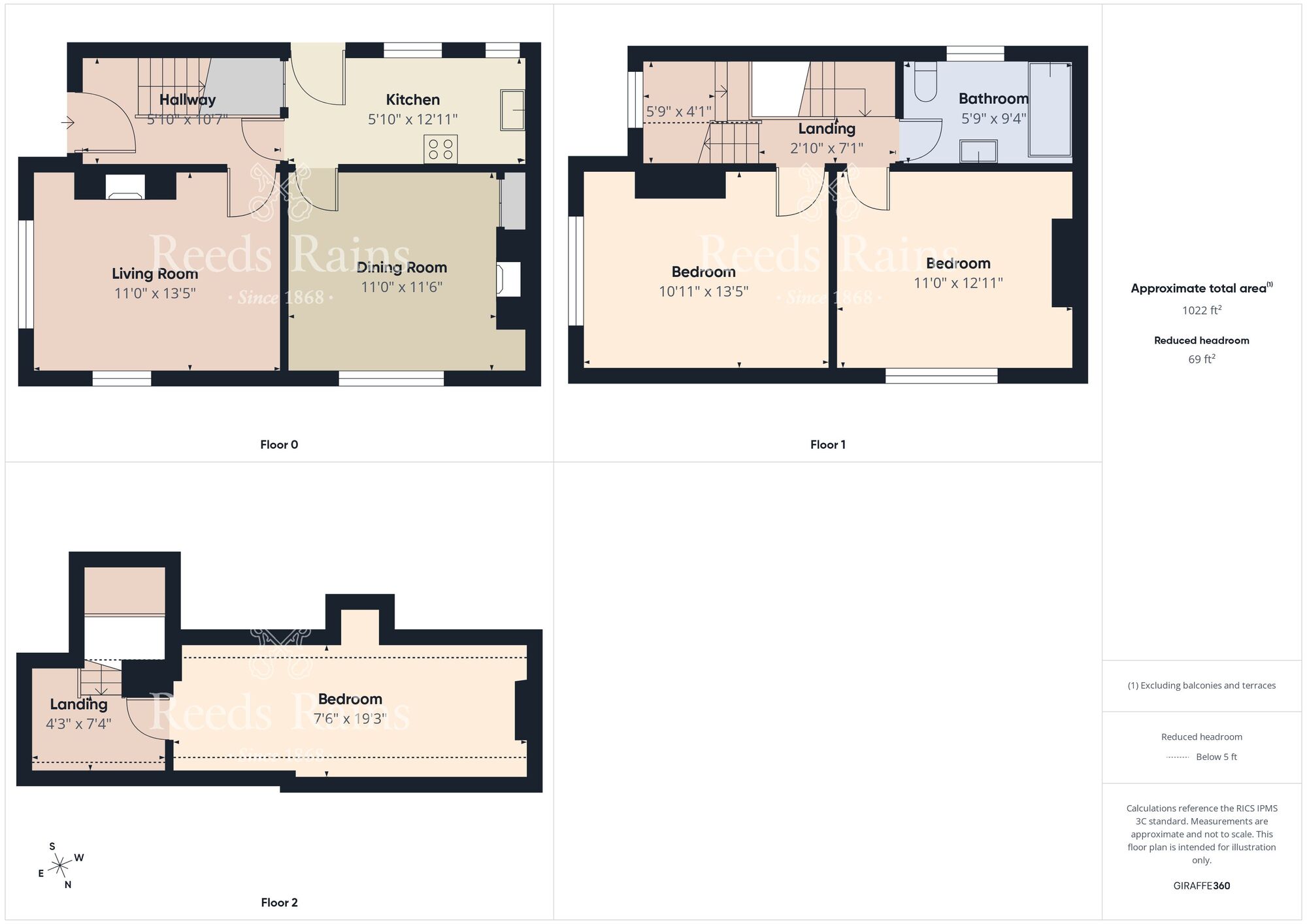 Floorplan of 3 bedroom End Terrace House for sale, Southsea Road, Flamborough, East Yorkshire, YO15