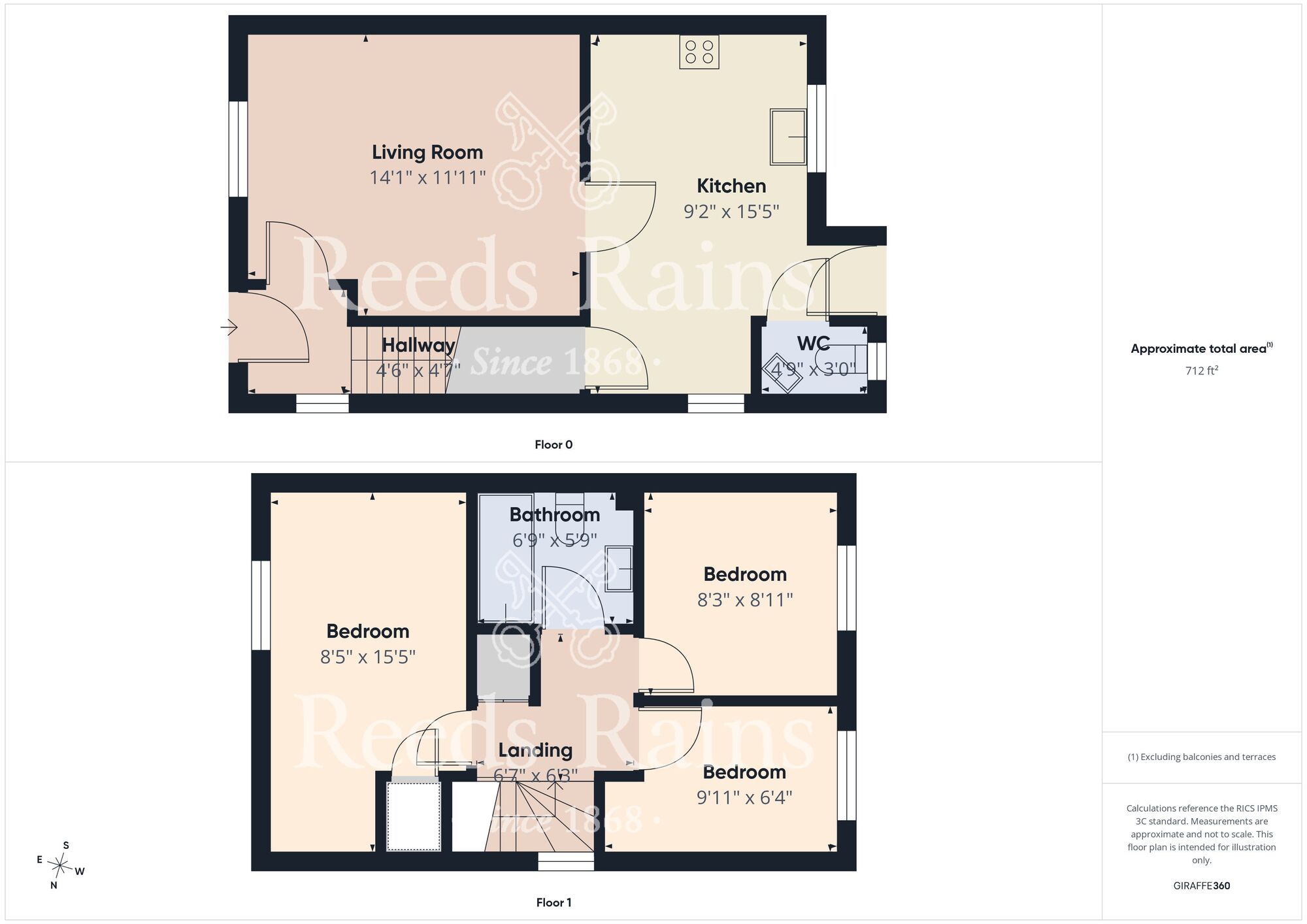 Floorplan of 3 bedroom Semi Detached House for sale, Littondale Court, Bridlington, East Yorkshire, YO16