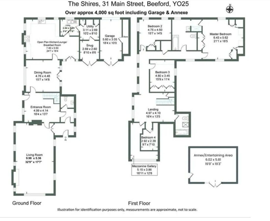 Floorplan of 4 bedroom Detached House for sale, Main Street, Beeford, East Yorkshire, YO25