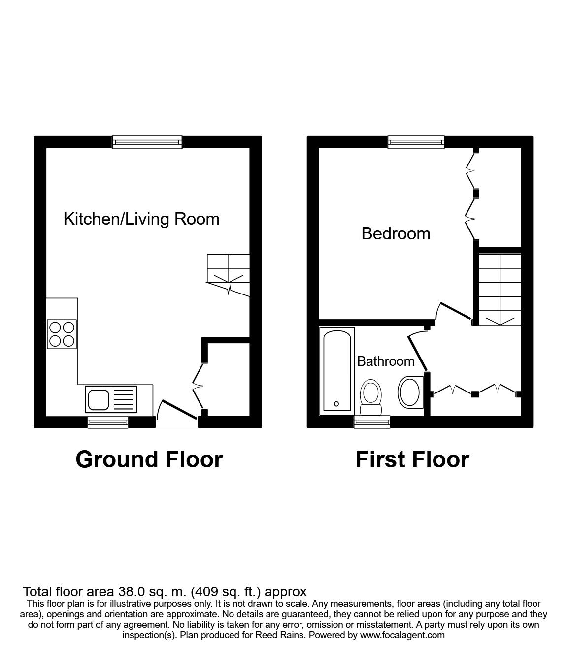 Floorplan of 1 bedroom House to rent, Tressillian Road, London, SE4