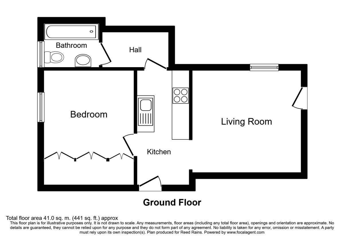 Floorplan of 1 bedroom Flat to rent, Wickham Road, London, SE4