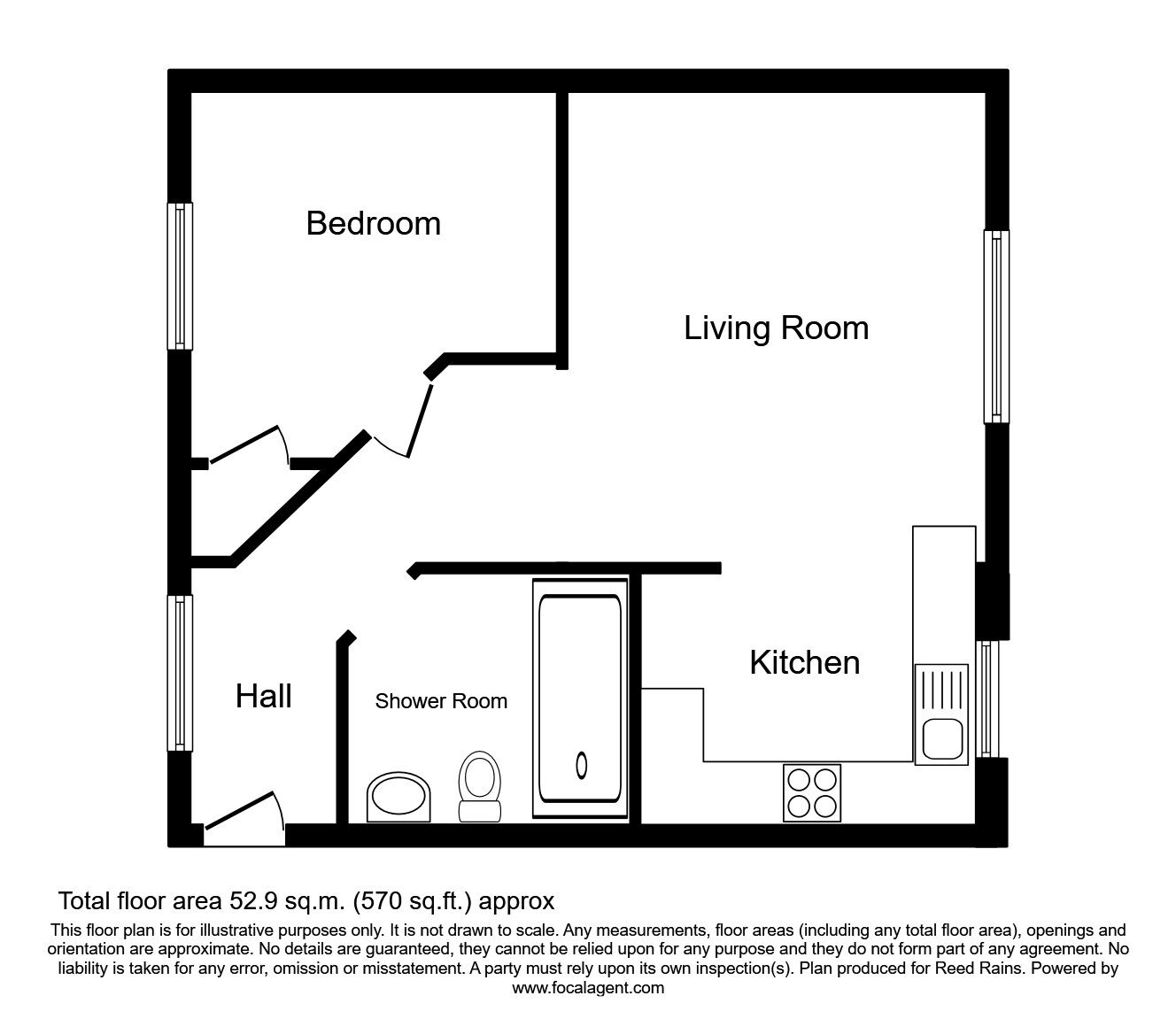 Floorplan of 1 bedroom Flat to rent, Reynard Close, London, SE4