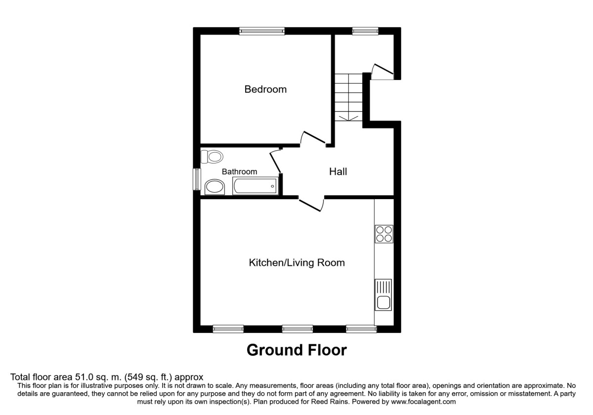 Floorplan of 1 bedroom Semi Detached Flat to rent, Blackheath Grove, London, SE3