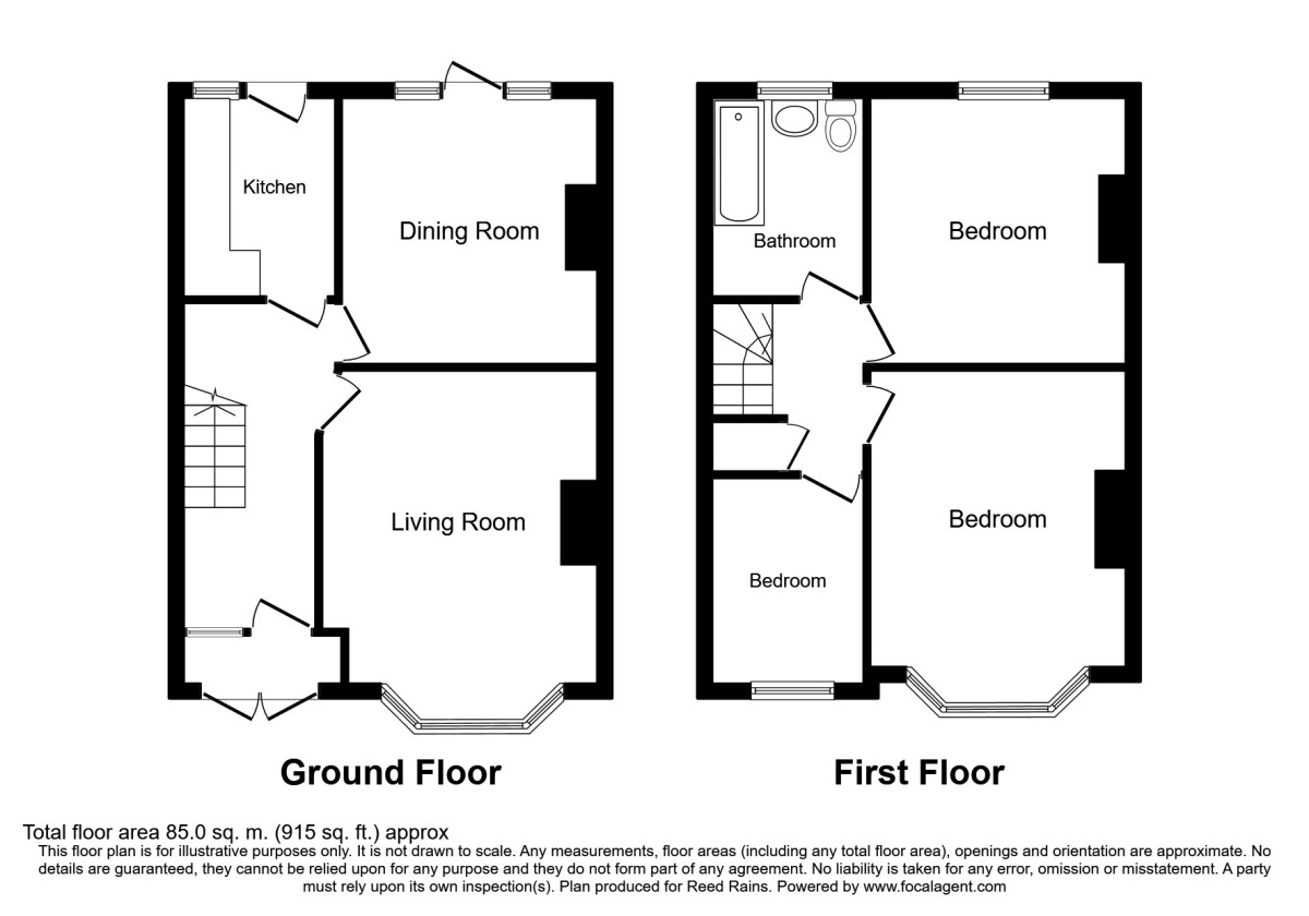 Floorplan of 3 bedroom Mid Terrace House to rent, Otford Crescent, London, SE4