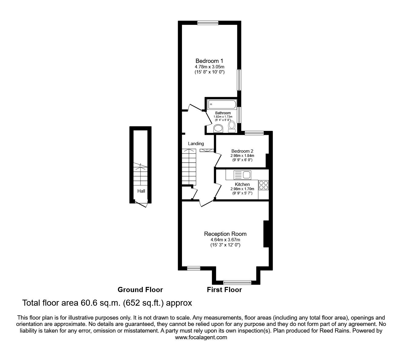 Floorplan of 2 bedroom  Flat to rent, Arica Road, London, SE4