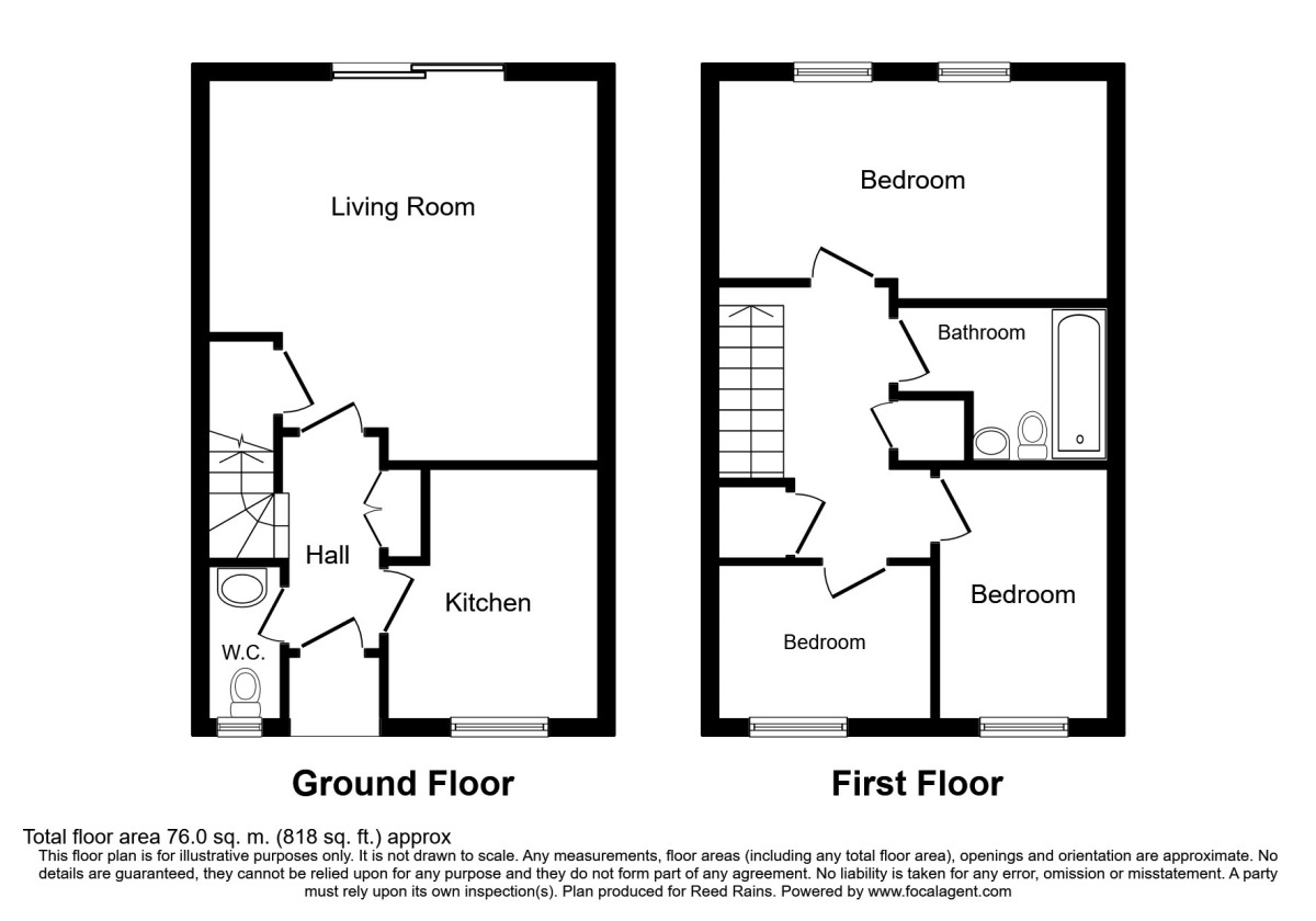 Floorplan of 3 bedroom Mid Terrace House to rent, Pincott Place, London, SE4
