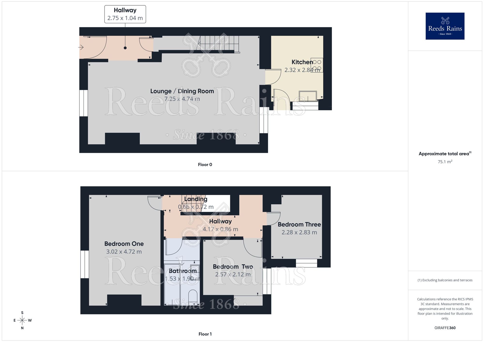 Floorplan of 3 bedroom Mid Terrace House to rent, Oxford Road, Burnley, Lancashire, BB11