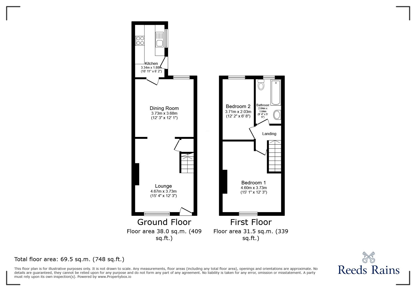 Floorplan of 2 bedroom Mid Terrace House to rent, Fir Street, Burnley, Lancashire, BB10