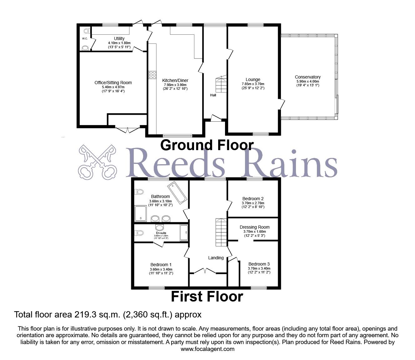 Floorplan of 3 bedroom Detached House for sale, Royle, Burnley, Lancashire, BB12