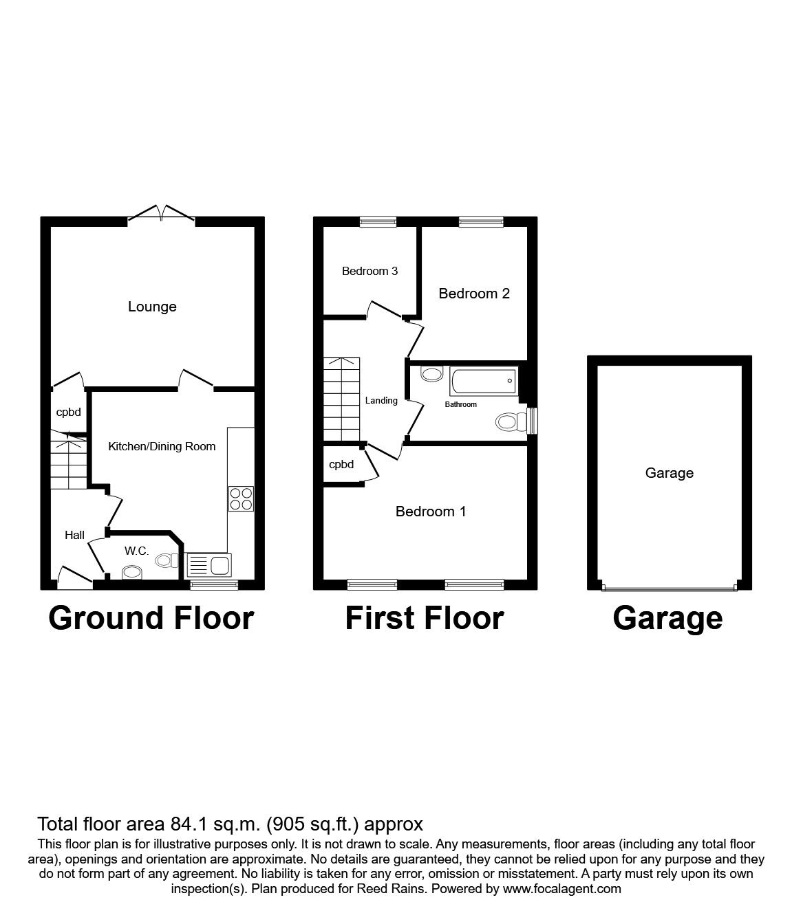 Floorplan of 3 bedroom Semi Detached House for sale, Clarence Street, Burnley, Lancashire, BB11