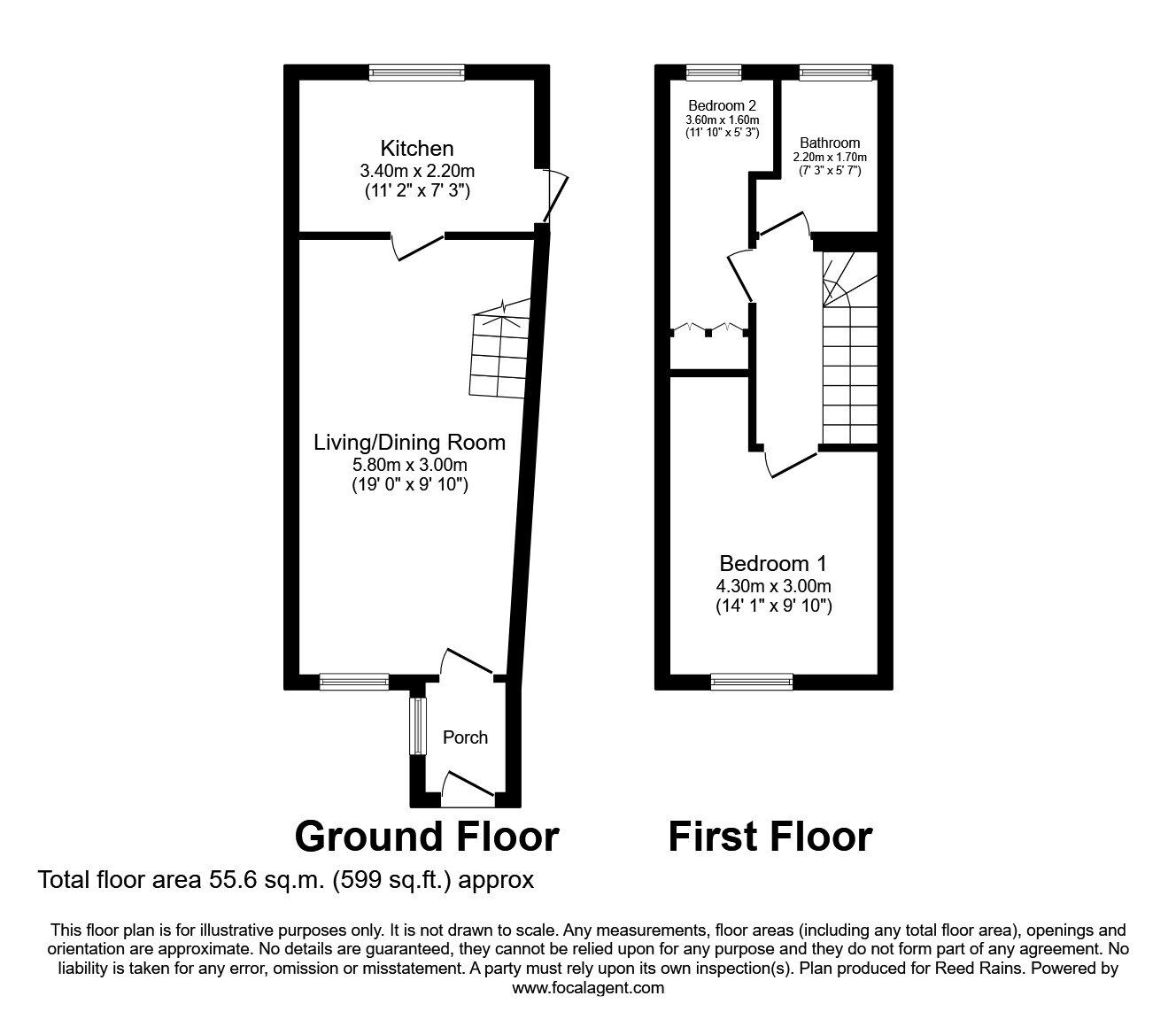 Floorplan of 2 bedroom Mid Terrace House to rent, Ormerod Street, Worsthorne, Lancashire, BB10
