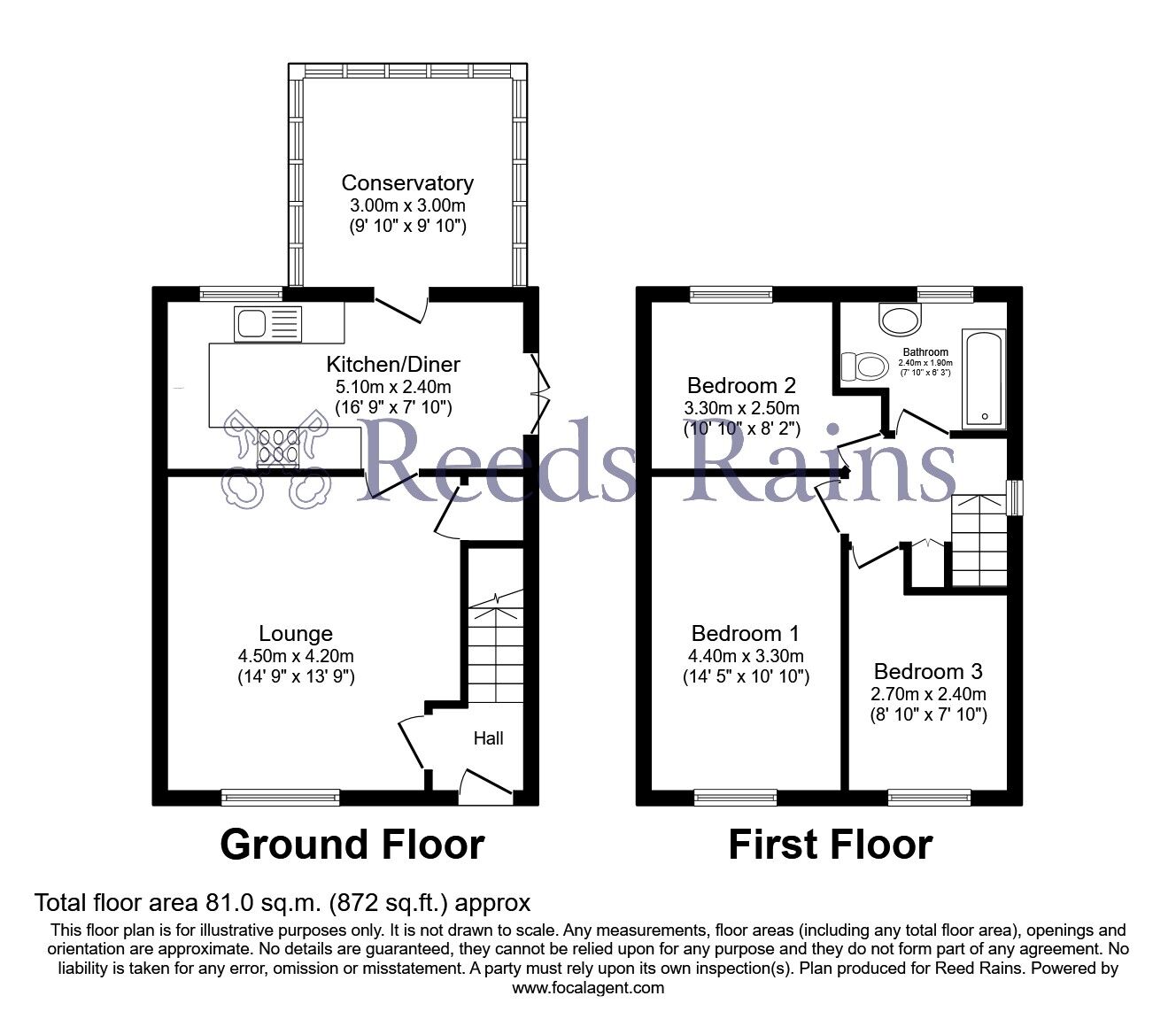 Floorplan of 3 bedroom Semi Detached House for sale, Waidshouse Road, Nelson, Lancashire, BB9