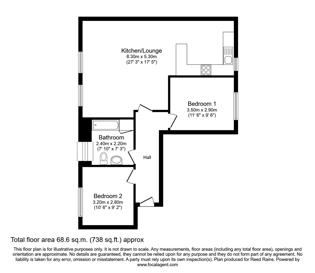 Floorplan of 2 bedroom  House to rent, Healeywood Road, Burnley, Lancashire, BB11