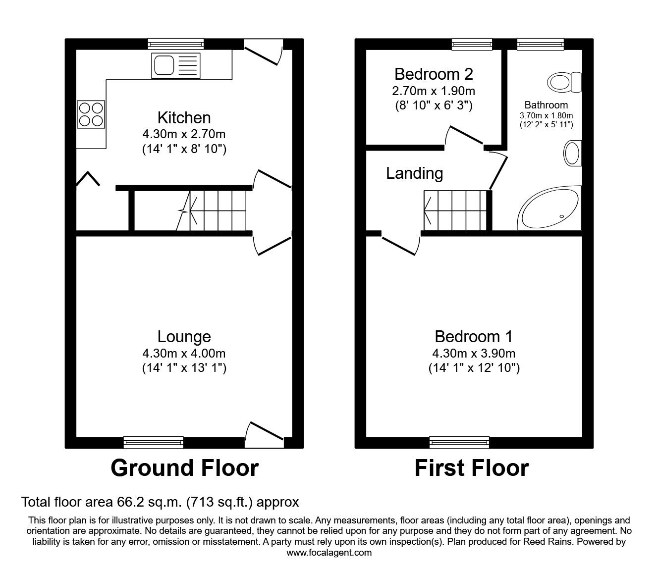 Floorplan of 2 bedroom Mid Terrace House for sale, South View, Nelson, Lancashire, BB9