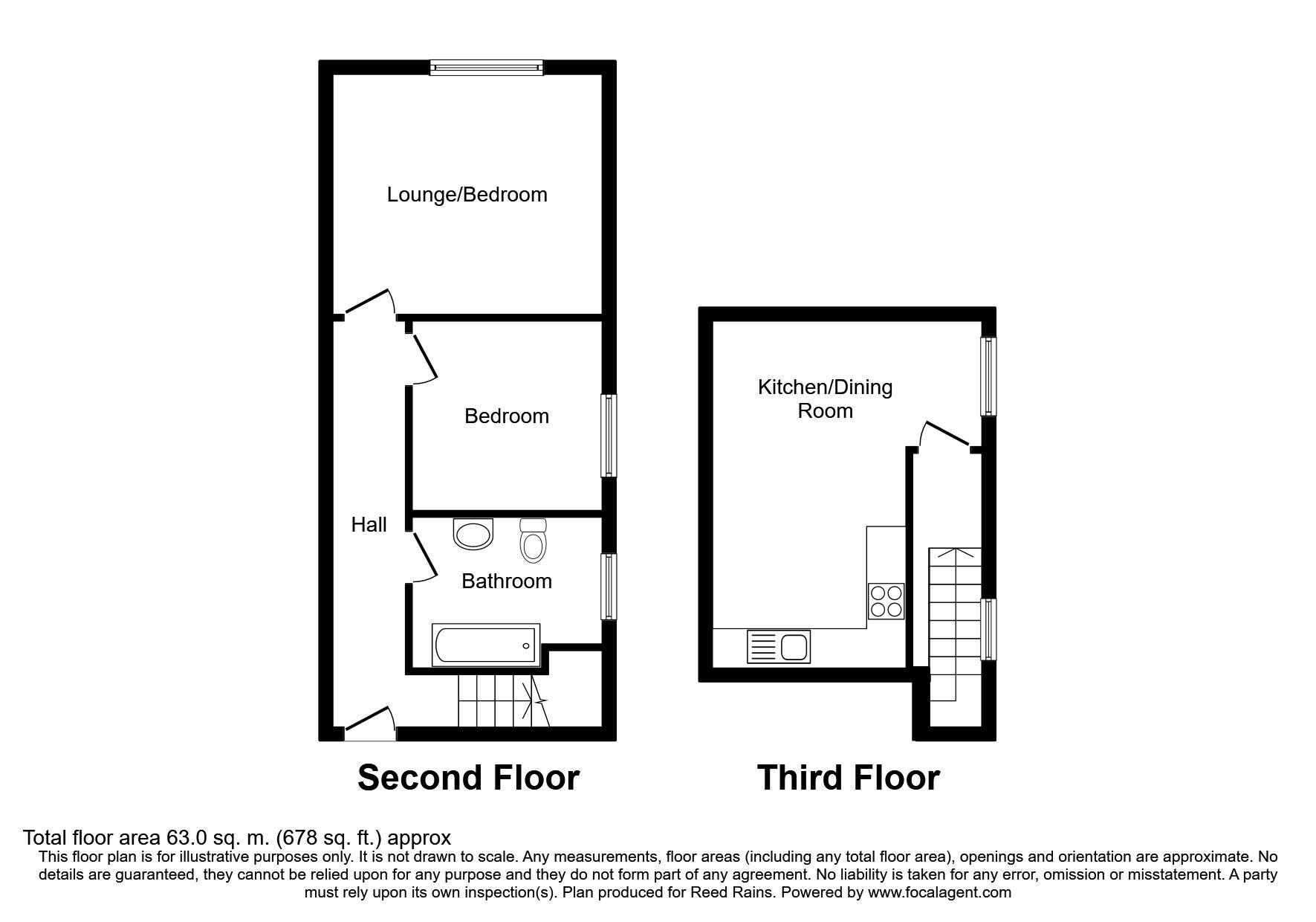 Floorplan of 2 bedroom  Flat for sale, Mill Street, Padiham, Lancashire, BB12