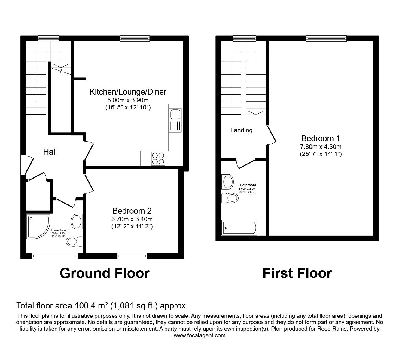 Floorplan of 2 bedroom  Flat for sale, Healey Wood Road, Burnley, Lancashire, BB11